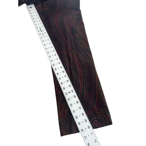 Vintage Ralph Lauren Velour Paisley Pants Womens Size 12 Wimsigoth Grunge 90s - Picture 9 of 16